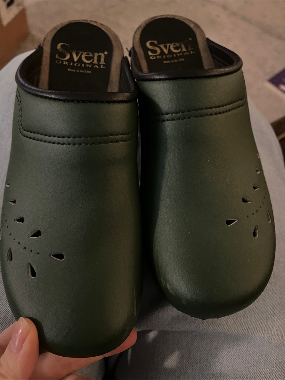 Sven Women's Dark Green Slip-On Clogs
